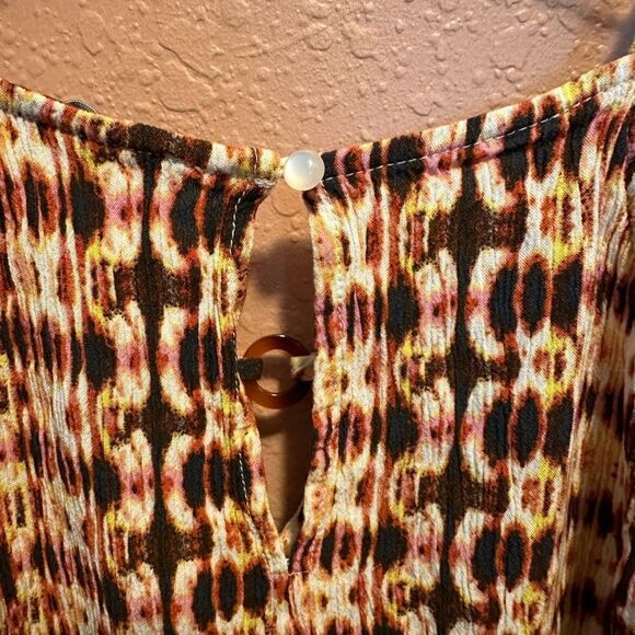 AUW brown and yellow print tank top - Picture 5 of 7